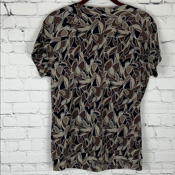 Worthington Black and Brown Patterned Blouse Size Small - Picture 4 of 6